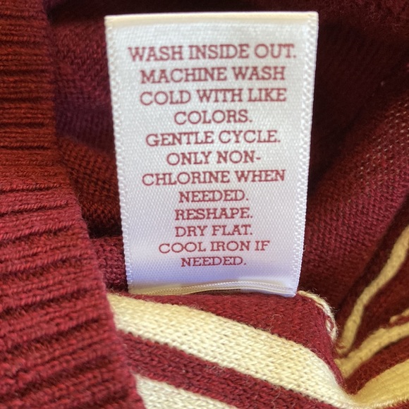 Varsity Striped Lightweight Soft Cardigan Sweater front pockets V-neck button up - Picture 10 of 11